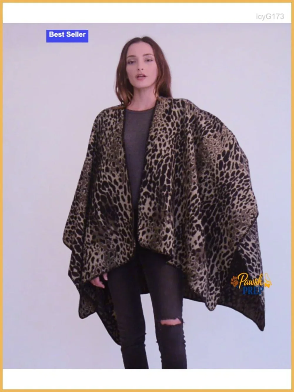 Reversible Cashmere-Feel Poncho Cape Wrap Shawl for Women, Cozy Open Front